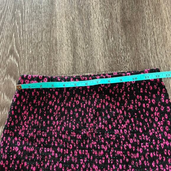 The Kooples Ditsy Flower Black Pink Floral Smocked Mini Skirt Size 1‎ Ruffle Hem - Picture 15 of 16
